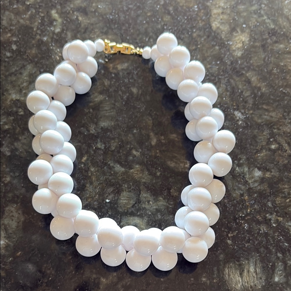 Elegant White Beaded Necklace